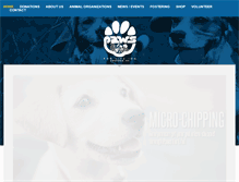 Tablet Screenshot of pawsforlifeinc.com